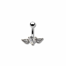 Load image into Gallery viewer, Winged Heart Belly Ring
