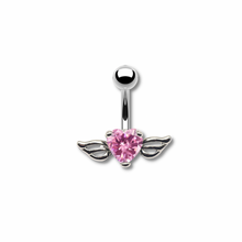 Load image into Gallery viewer, Winged Heart Belly Ring
